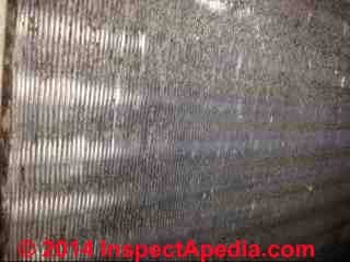 Cooling coil after cleaning (C) InspectAPedia - K.C.