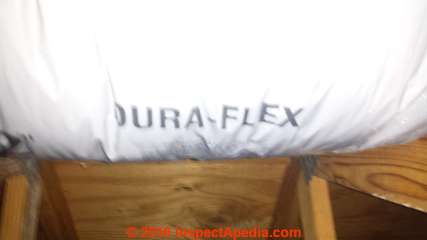 Dura-Flex gray flexible ductwork inspection (C) InspectApedia.com Eric Van De Ven