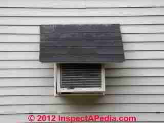 Wall air conditionre © D Friedman at InspectApedia.com 
