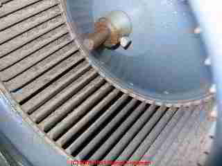 Photograph of  a typical squirrel cage blower fan interior