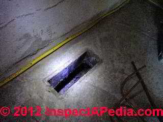 In slab air duct floor register - starting point for investigation (C) Daniel Friedman