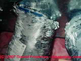 Photograph of loose supply duct connection flex duct