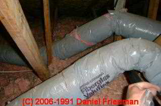 Photograph of Owens Corning flex duct - which deteriorates and fails in hot spaces