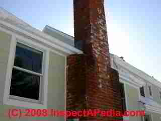 Effloresence white stains on a chimney (C) Daniel Friedman