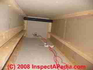 Interior of a wood framed chimney enclosure without the metal chimney  (C) Daniel Friedman