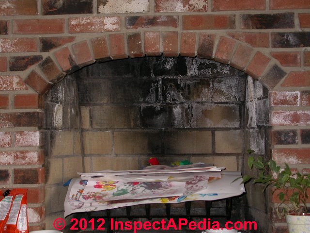 chimney fireplace stains leaks leak interior damage water down chimneys spot flue above building structure leakage indicate inspectapedia