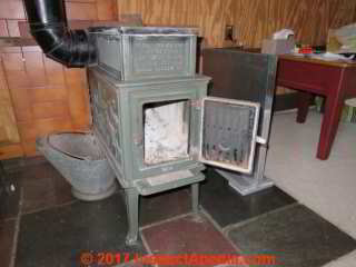 Paul Galow's Jotul woodstove cleanout (C) Daniel Friedman at InspectApedia.com