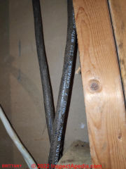Canadex NMD-7 Electrical wire in a 1990s Home (C) InspectApedia.com Brittany