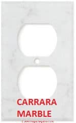 Carrara marble electrical receptacle cover plate (C) InspectApedia.com
