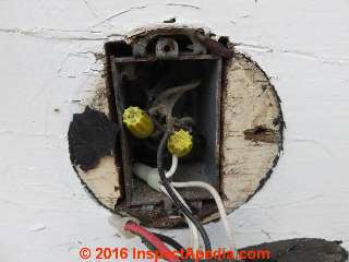 Interior work electrical box exposed to the weather (C) Daniel Friedman