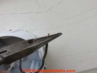 Straightening a bent solid copper wire end for use in a twist-on connector (C) Daniel Friedman