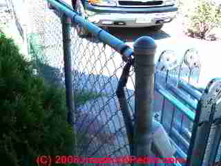 Metal fencing used as electrical conduit (C) D Friedman T Hemm