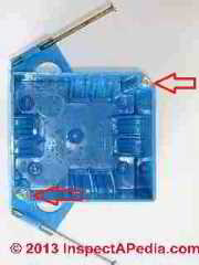 Rectangular blue plastic electrical box (C) Daniel Friedman