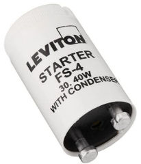 Leviton FS-4 fluorescent lamp starter at InspectApedia.com