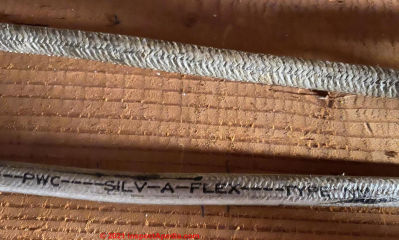 SILV-A-FLEX 14/2 fabric covered electrical wire ca 1955 (C) InspectApedia.com Josh - Pennsylvania