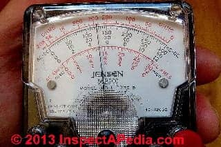 Jensen 310 VOM analog meter scale readout measauring voltage (C) DanieL Friedman