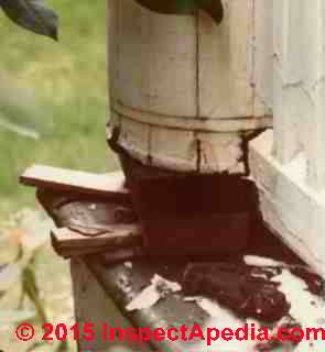 Round wood porch column damage repair (C) Daniel Friedman
