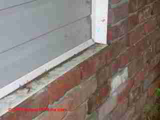 Rebuilt brick veneer wall © Daniel Friedman at InspectApedia.com