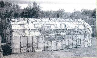 Birch Bark winter lodge, Ojibwe, Grand Portage State Park museum photograph, Grand Portage Minnesota, USA