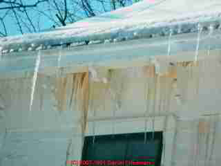 Ice dam leaks into building wall (C) Daniel Friedman