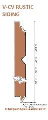 V-Rustic shiplap type siding profile adapted from WWPA (C) InspectApedia.com
