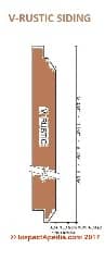 V-Rustic shiplap type siding profile adapted from WWPA (C) InspectApedia.com