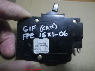Canadian Federal Pioneer circuit breaker submitted for testing (C) InspectApedia.com Aronstein
