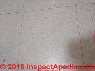 12-inch vinyl asbestos flooring (maybe) (C) InspectApedia.com Jim