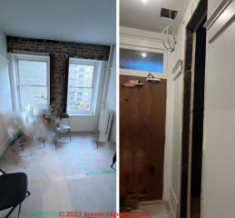 concerns about renovation dust containing asbestos in 1910 Canada residence (C) InspectApedia.com Susan