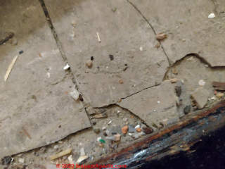 1963 Manchester UK 9x9 Asbestos Floor Tile (C) Inspectapedia Carly
