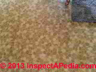1963 vintage floor tile may contain asbestos (C) InspectAPedia