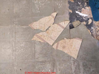 Multiple floor tile layers (C) InspectApedia.com Richard