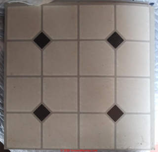 9x9 Armstrong floor tile white with black diamonds (C) InspectApedia.com Jerry