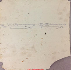 Armstrong peel and stick floor tile from ca 1985 (C) InspectApedia.com Amicfiol