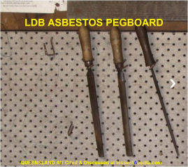 LDB Asbestos pegboard Queensland AU cited & discussed at InspectApedia.com