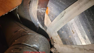 air ducts wrapped with asbestos paper (C) InspectApediia.com Jonathon H