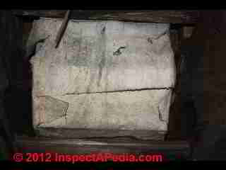Asbestos paper used as HVAC duct wrap (C) Daniel Friedman