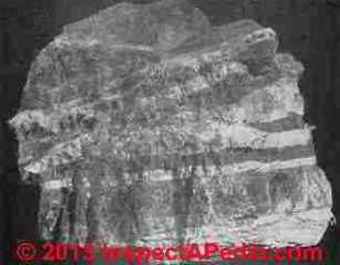 Cross fiber veins of asbestos - Rosato (C) InspectApedia
