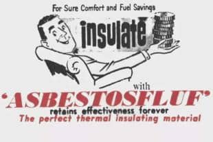 Mr. Fluffy Asbestosfluf advertisement at InspectApedia.com