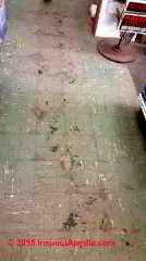 Asphalt asbestos floor tiles in poor condition (C) Daniel Friedman