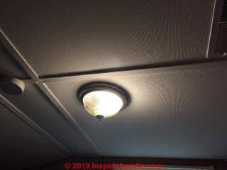 1950s ceiling panels probably are fiberboard (C) InspectApedia.com RBr8