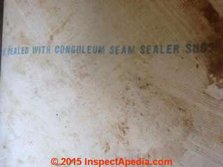 Congoleum sheet flooring, Australia (C) InspectApedia.com 