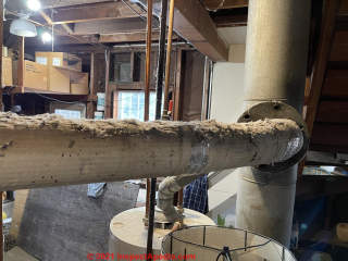 Corrugated Asbestos Pipe Insulation (C) Inspectapedia Andrew