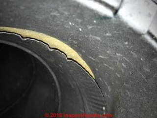 Duct tape that might contain asbestos (C) Inspectapedia.com Pini