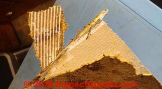 Flooring from a 1932 home might contain asbestos (C) InspectApedia.com John