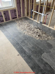 gray floor tile removal (C) InspectApedia.com Steven