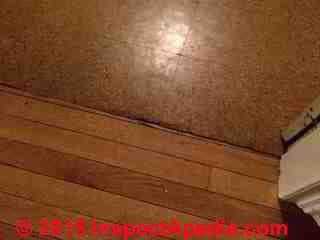 Cork pattern Sears Homart brand asphalt floor tile (C) InspectAPedia JC