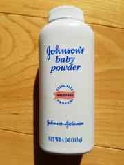 Johnson's baby powder that contained talc (C) Daniel Friedman InspectApedia.com
