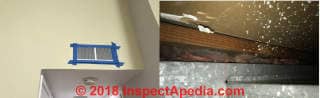 Air register and fiberglass insulation (C) InspectApedia.com Remo