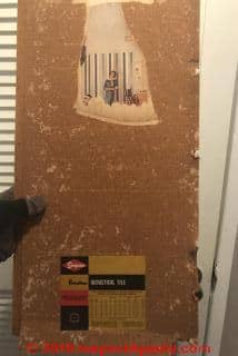 Simpson Fonestone ceiling tile asbestos question (C) InspectApedia.com Nussbaum